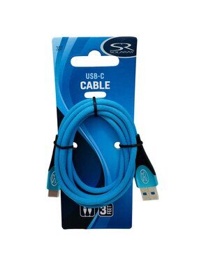 Solaray USB C Cable 3 Foot Blue Braided